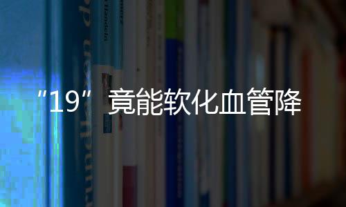 “19”竟能软化血管降低血压