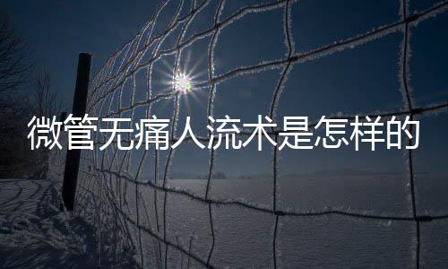 微管无痛人流术是怎样的